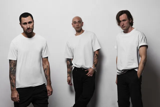 Sorry In Advance band studio portrait, photo 1 by Hampus Danielsson