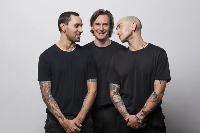 Sorry In Advance band studio portrait, photo 3 by Hampus Danielsson