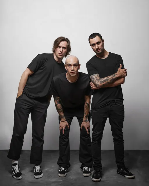 Sorry In Advance band studio portrait, photo 4 by Hampus Danielsson