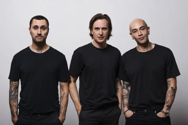Sorry In Advance band studio portrait, photo 9 by Hampus Danielsson
