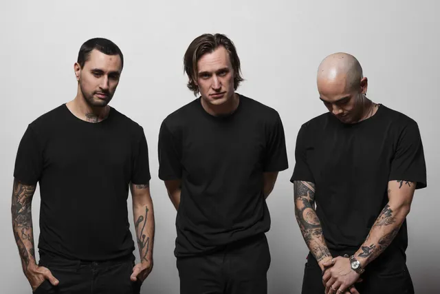 Sorry In Advance band studio portrait, photo 11 by Hampus Danielsson
