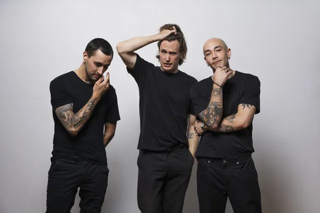 Sorry In Advance band studio portrait, photo 13 by Hampus Danielsson